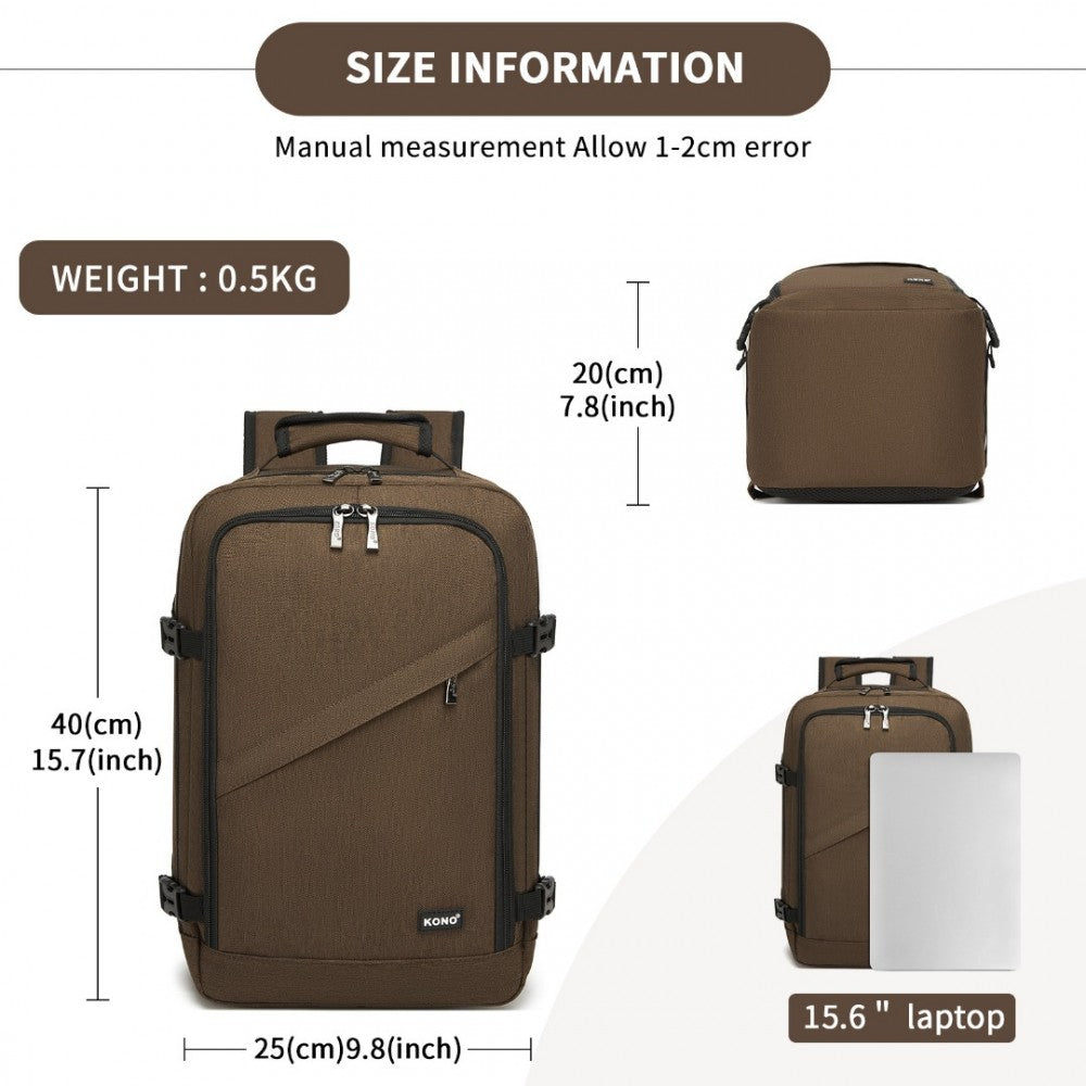 Kono BPK2531S Backpack in Brown – Smart and Practical Laptop Backpack, Designed for Work, Travel & Everyday Use