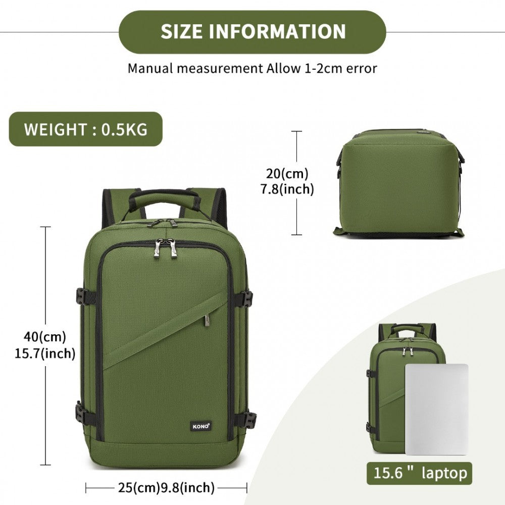 Kono BPK2531S Backpack in Green – Smart and Practical Laptop Backpack, Designed for Work, Travel & Everyday Use