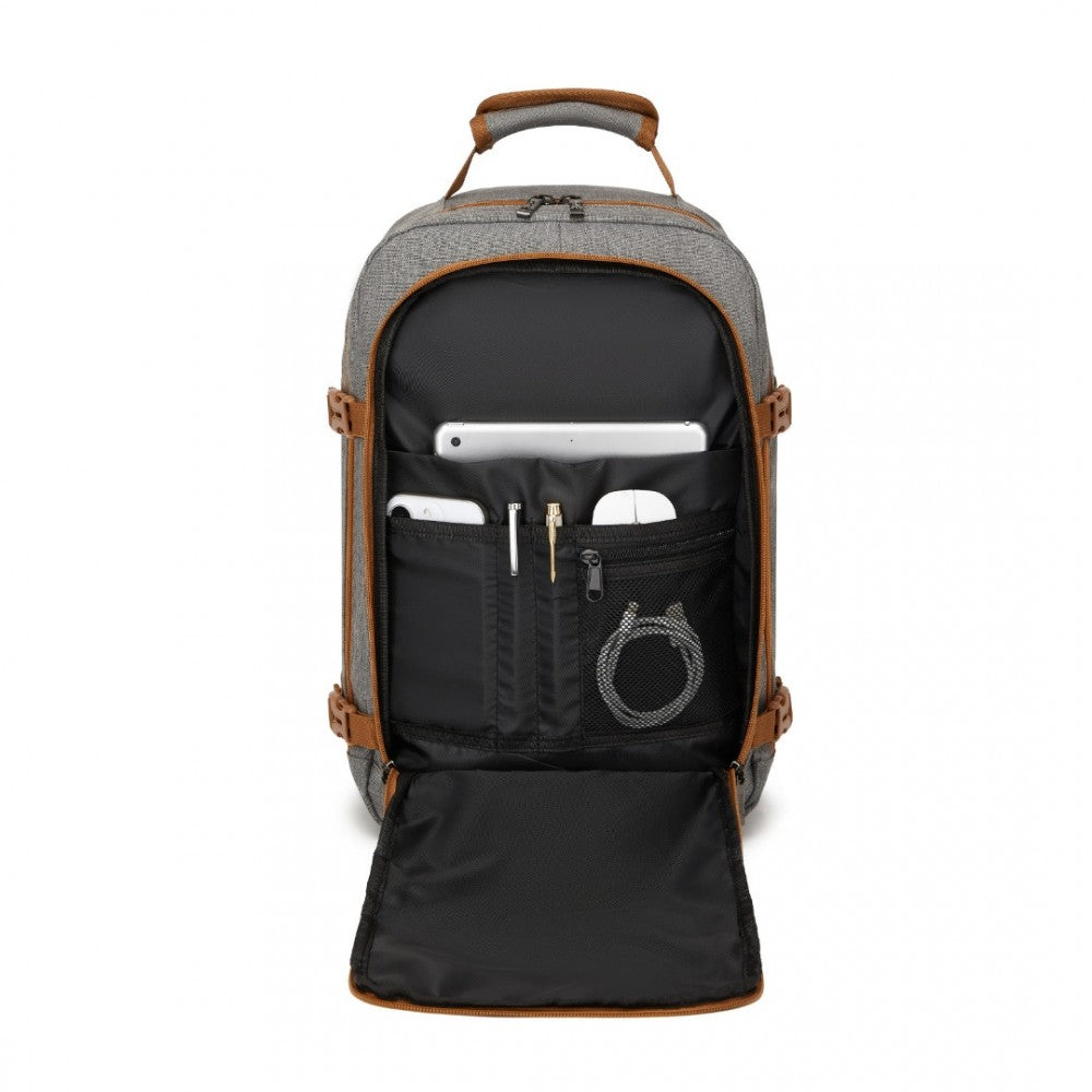 Kono BPK2531S Backpack in Grey & Brown – Smart and Practical Laptop Backpack, Designed for Work, Travel & Everyday Use