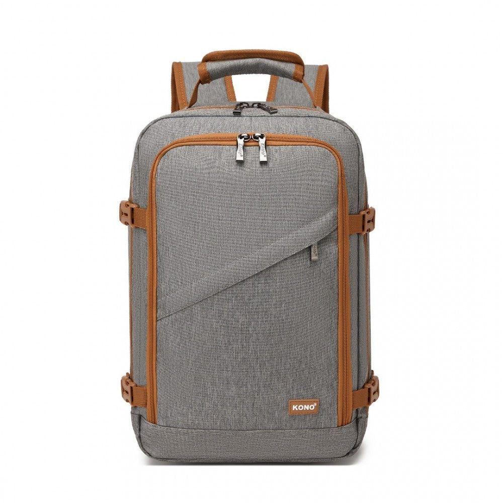 Kono BPK2531S Backpack in Grey & Brown – Smart and Practical Laptop Backpack, Designed for Work, Travel & Everyday Use