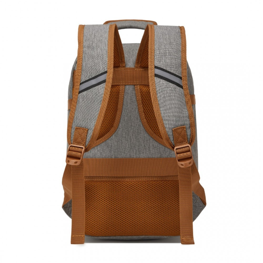 Kono BPK2531S Backpack in Grey & Brown – Smart and Practical Laptop Backpack, Designed for Work, Travel & Everyday Use