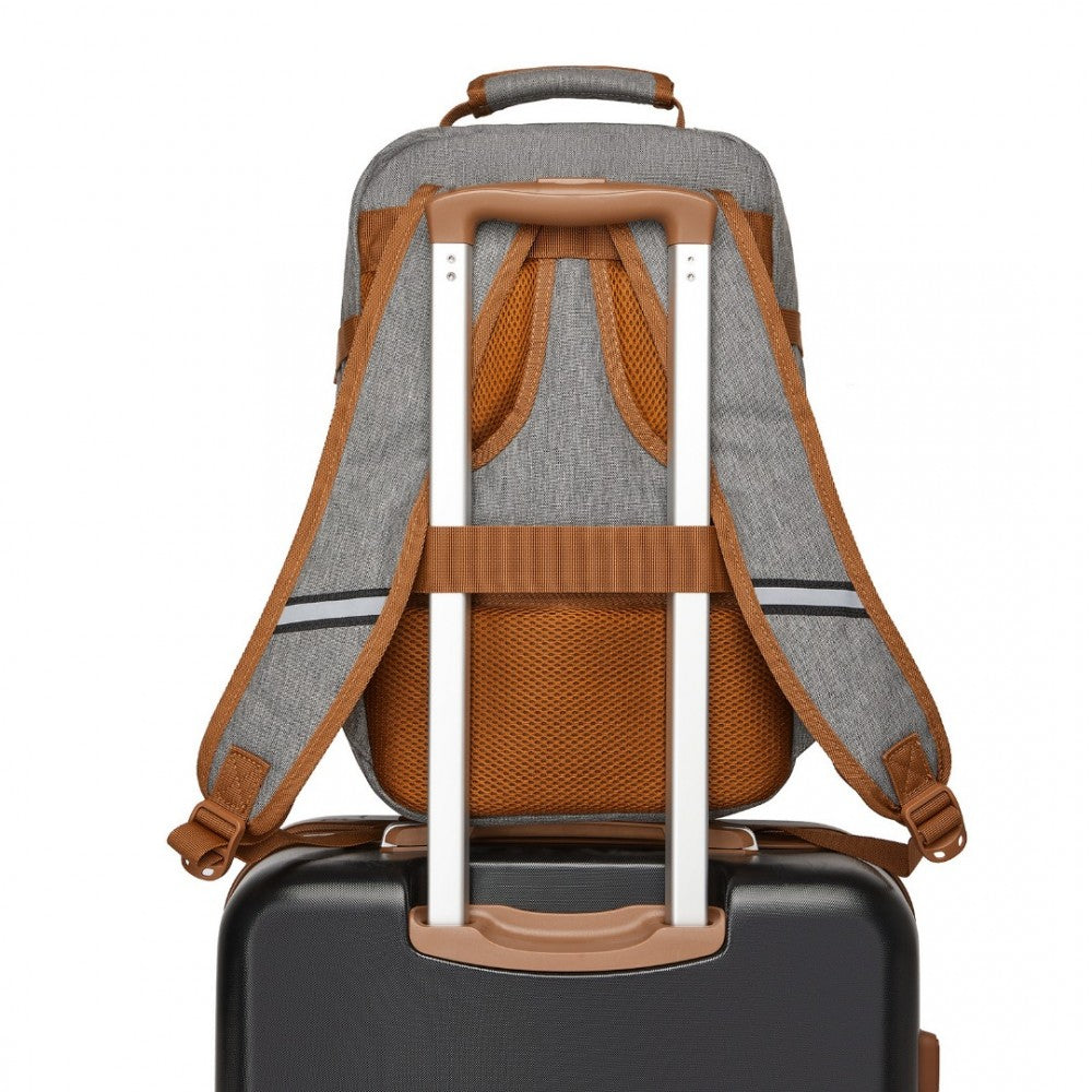 Kono BPK2531S Backpack in Grey & Brown – Smart and Practical Laptop Backpack, Designed for Work, Travel & Everyday Use