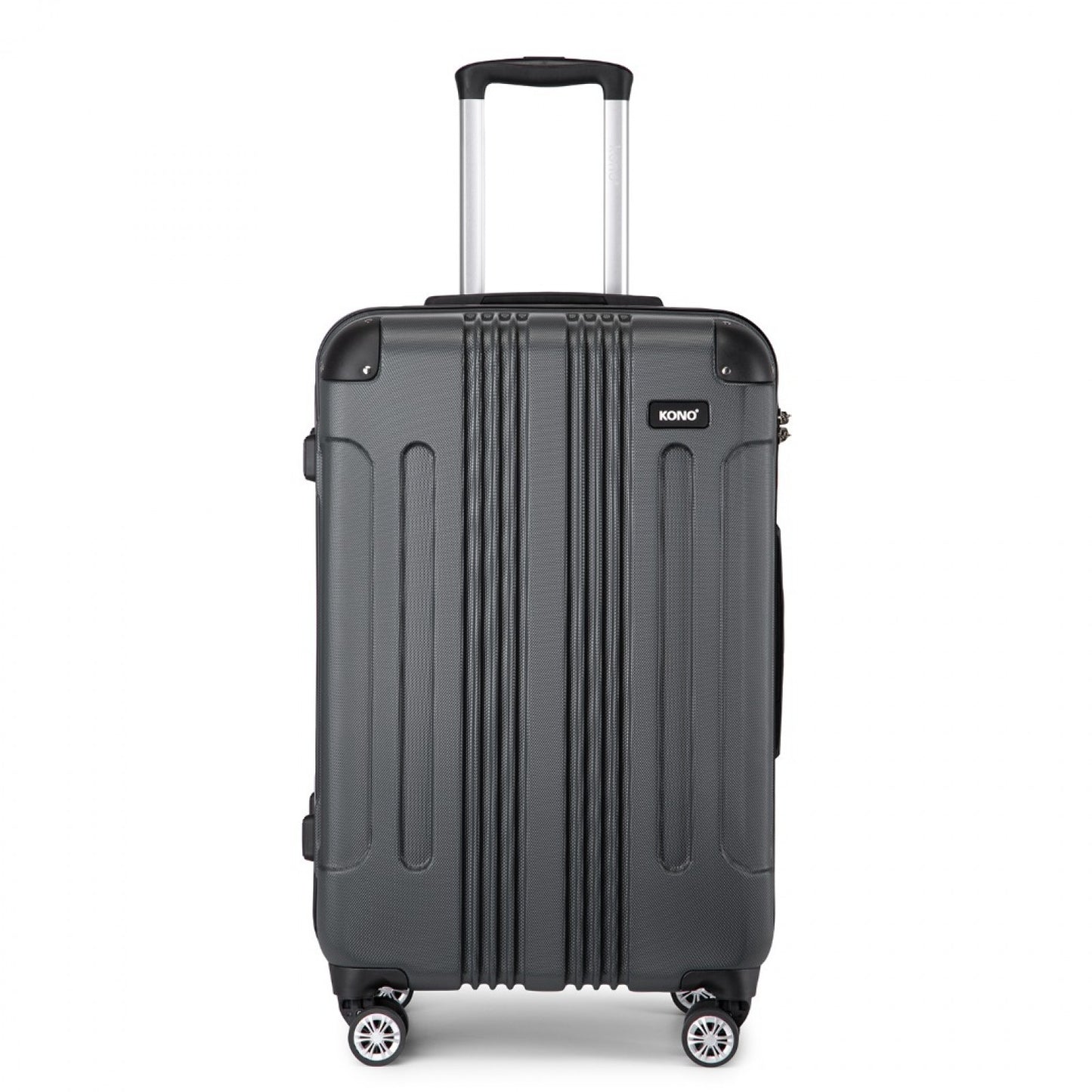 Kono K1777-1L Large Luggage in Grey (76x50x30cm) - ABS Lightweight Compact Hard Shell Suitcase