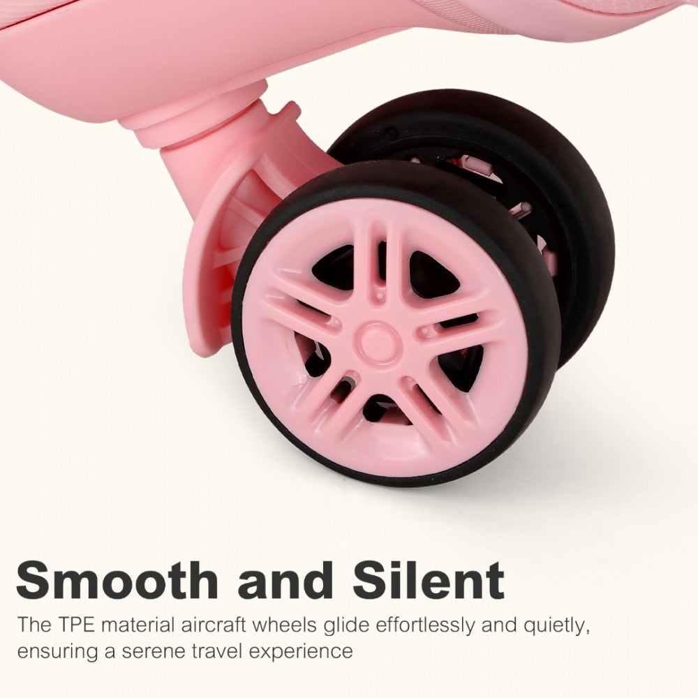 Kono KSK2484 3-Piece Luggage Set in Pink - Expandable Lightweight Hard Shell Suitcase with TSA Lock