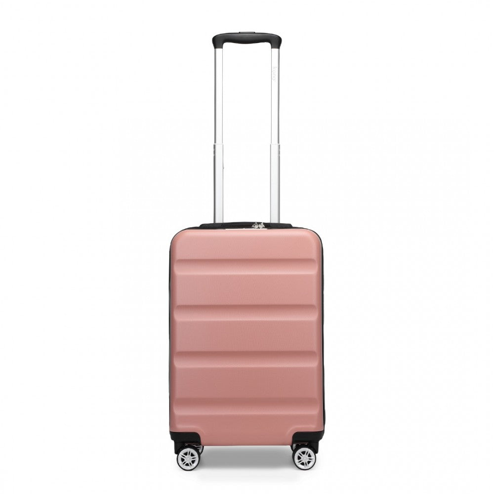 Kono KSK2482 Cabin Luggage in Pink (55x35x22cm) - Stylish Hard Shell Carry-On Suitcase with TSA Lock - Luggage eStore