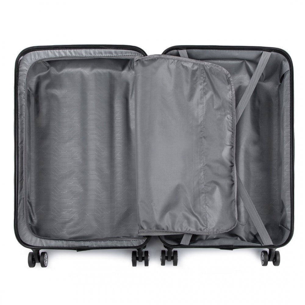 K1777-1L - Kono 19 Inch ABS Lightweight Compact Hard Shell Cabin Suitcase Travel Carry-On Luggage - Grey - Luggage eStore