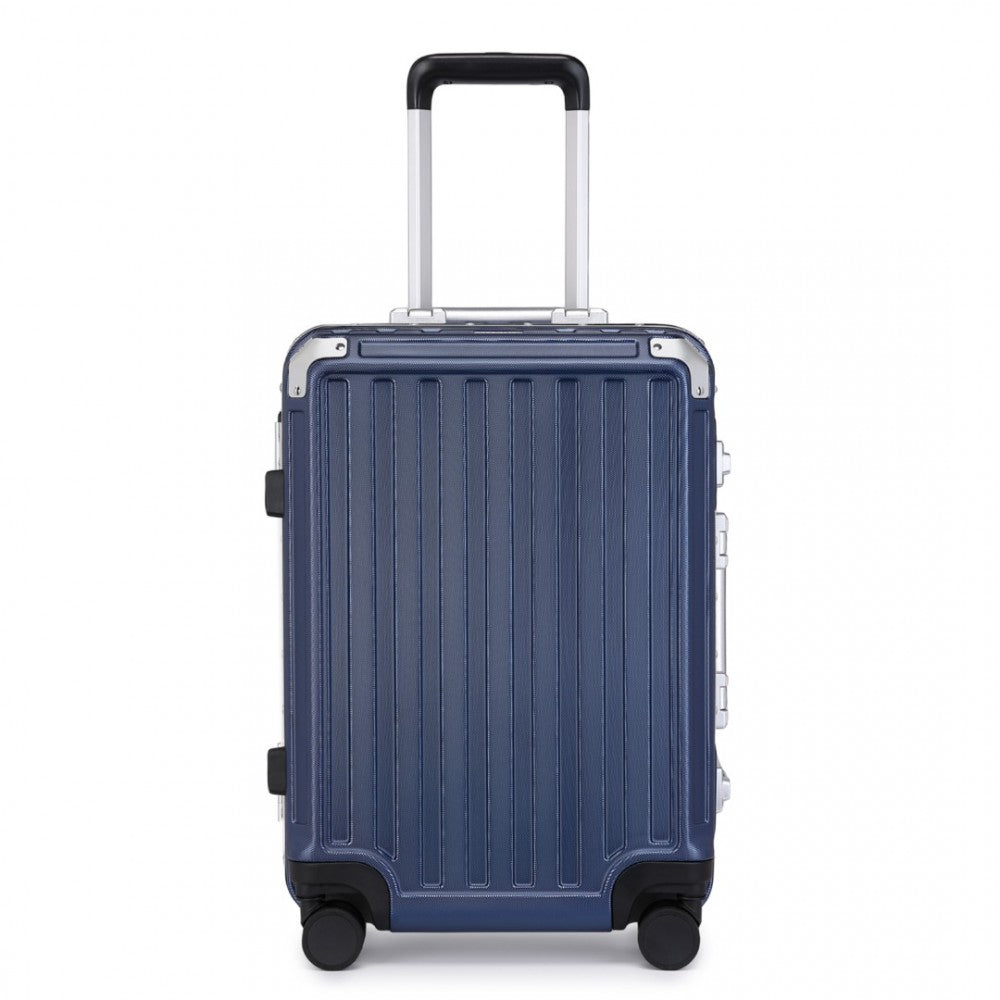 KSS2481 - Supercase Durable 20 Inch PC Hardshell Aluminum Frame Suitcase With TSA Lock - Navy - Luggage eStore