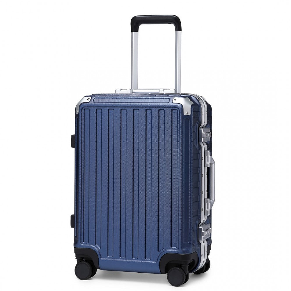 KSS2481 - Supercase Durable 20 Inch PC Hardshell Aluminum Frame Suitcase With TSA Lock - Navy - Luggage eStore