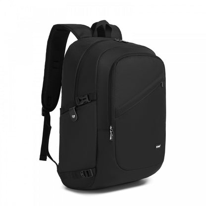 Kono BPK2501 Backpack in Black - Modern Urban Style Laptop Backpack with USB & Type-C Charging Port