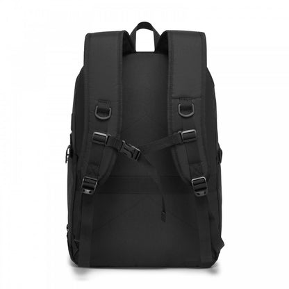 Kono BPK2501 Backpack in Black - Modern Urban Style Laptop Backpack with USB & Type-C Charging Port