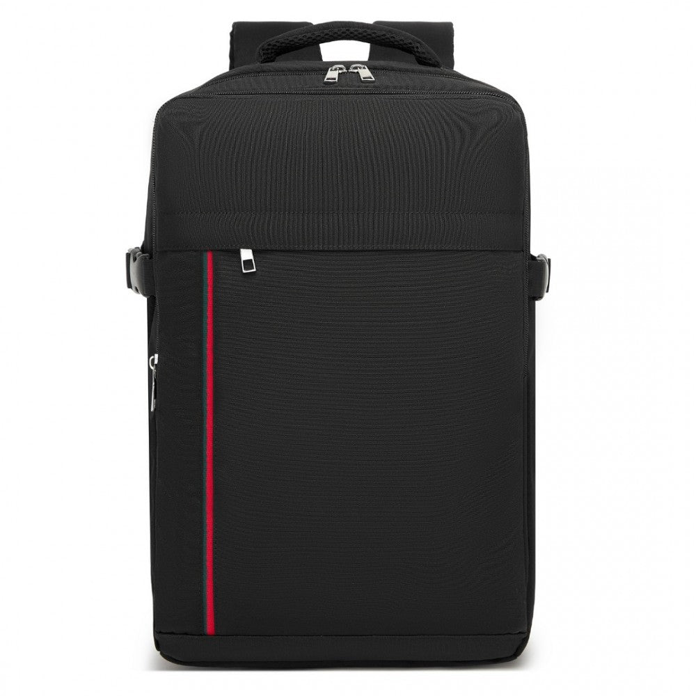 Kono BPK2504 Backpack in Black with Red Trim - Water-Resistant Cabin Backpack for 15.6” Laptops
