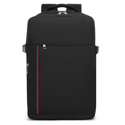 Kono BPK2504 Backpack in Black with Red Trim - Water-Resistant Cabin Backpack for 15.6” Laptops
