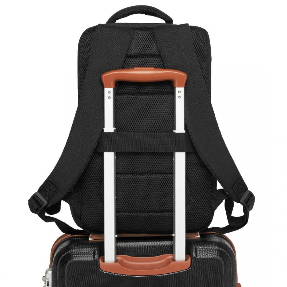 Kono BPK2504 Backpack in Black with Red Trim - Water-Resistant Cabin Backpack for 15.6” Laptops