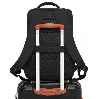 Kono BPK2504 Backpack in Black with Red Trim - Water-Resistant Cabin Backpack for 15.6” Laptops