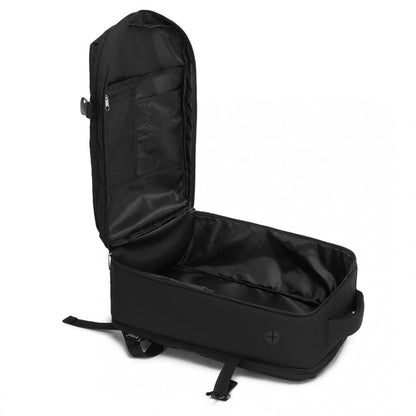 Kono BPK2504 Backpack in Black with Red Trim - Water-Resistant Cabin Backpack for 15.6” Laptops