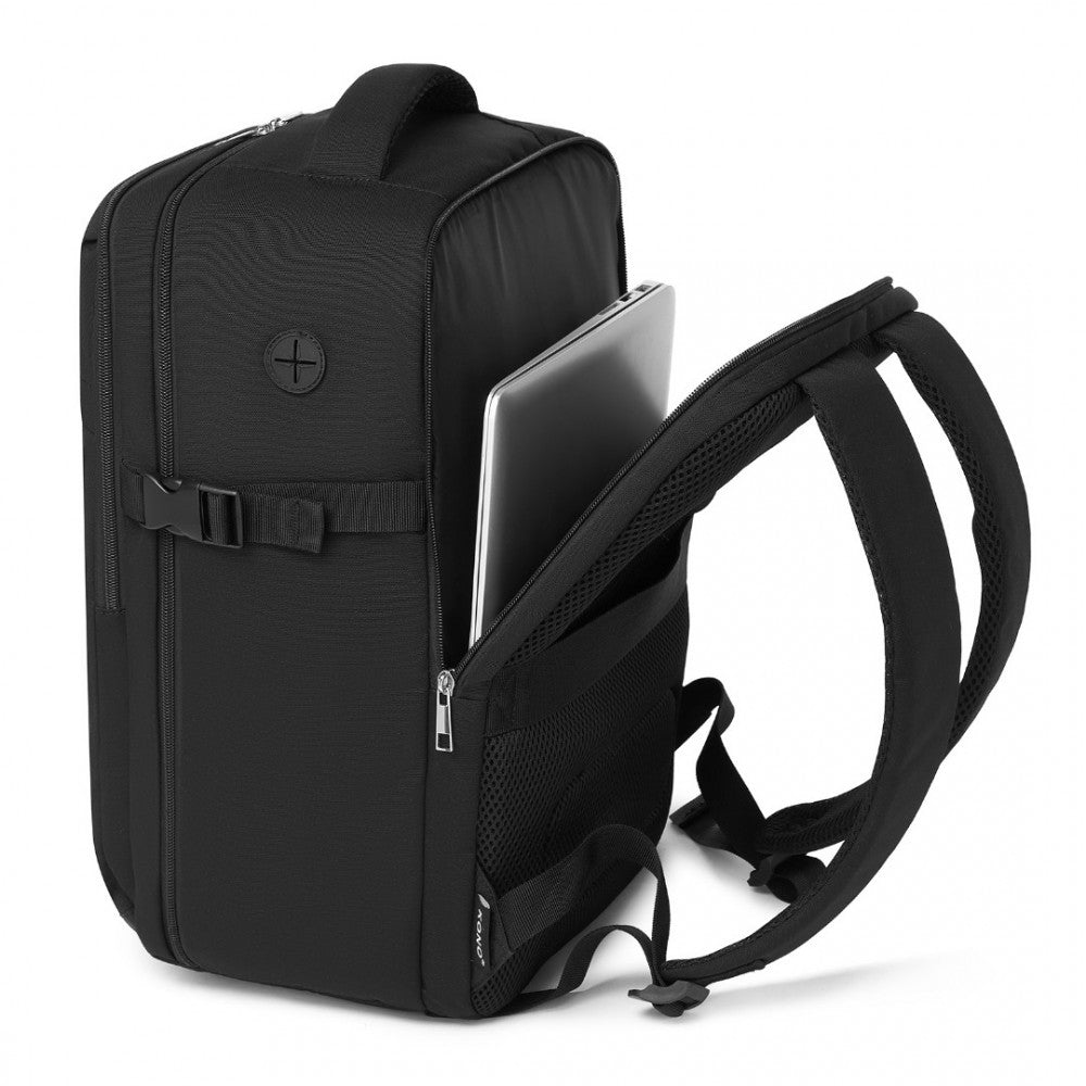 Kono BPK2504 Backpack in Black with Red Trim - Water-Resistant Cabin Backpack for 15.6” Laptops