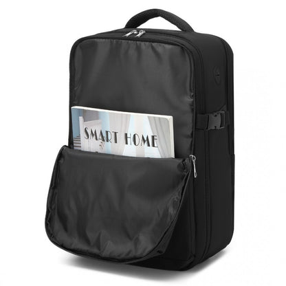 Kono BPK2504 Backpack in Black with Red Trim - Water-Resistant Cabin Backpack for 15.6” Laptops