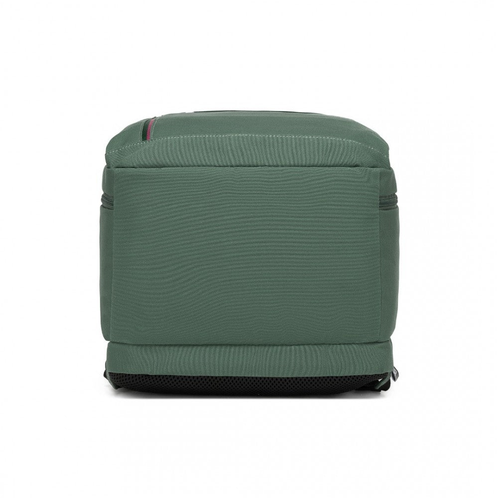 Kono BPK2504 Backpack in Green with Red Trim - Water-Resistant Cabin Backpack for 15.6” Laptops
