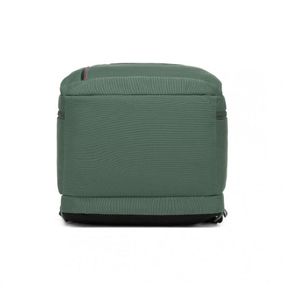 Kono BPK2504 Backpack in Green with Red Trim - Water-Resistant Cabin Backpack for 15.6” Laptops