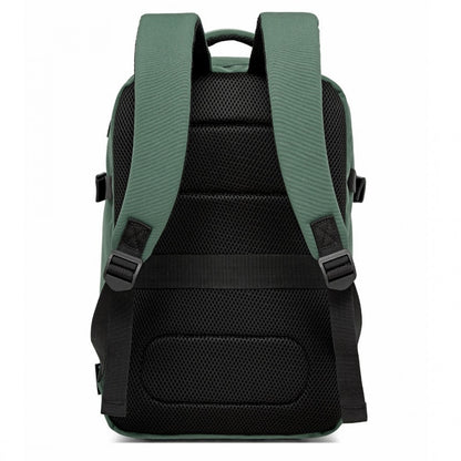 Kono BPK2504 Backpack in Green with Red Trim - Water-Resistant Cabin Backpack for 15.6” Laptops