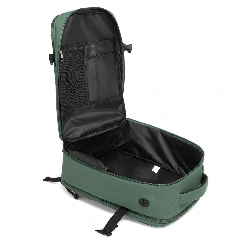Kono BPK2504 Backpack in Green with Red Trim - Water-Resistant Cabin Backpack for 15.6” Laptops