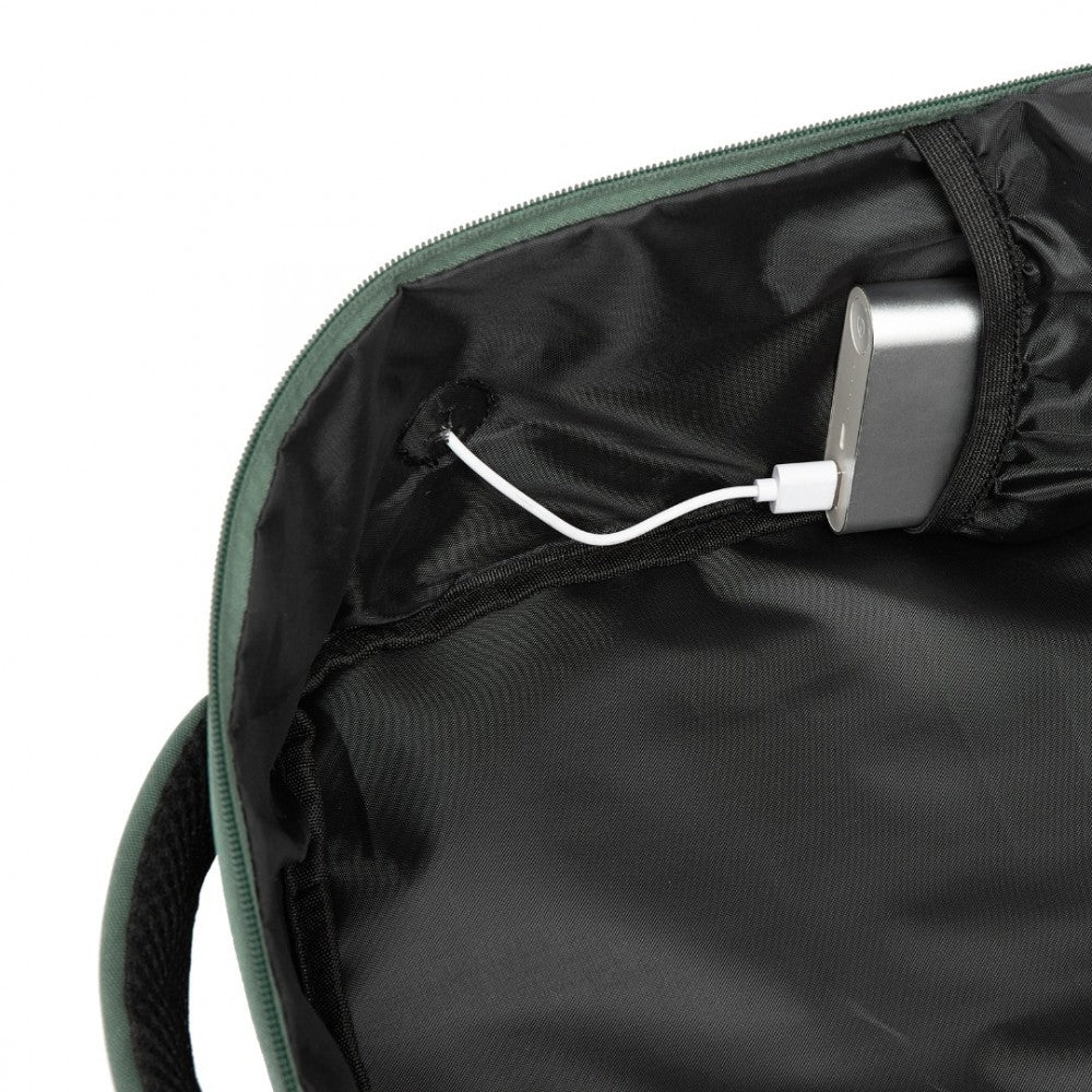 Kono BPK2504 Backpack in Green with Red Trim - Water-Resistant Cabin Backpack for 15.6” Laptops