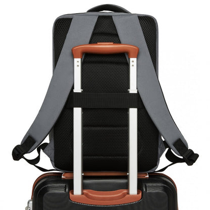 Kono BPK2504 Backpack in Grey with Red Trim - Water-Resistant Cabin Backpack for 15.6” Laptops