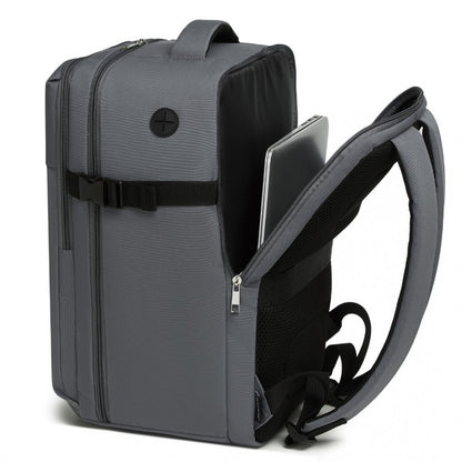 Kono BPK2504 Backpack in Grey with Red Trim - Water-Resistant Cabin Backpack for 15.6” Laptops