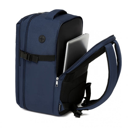 Kono BPK2504 Backpack in Navy with Red Trim - Water-Resistant Cabin Backpack for 15.6” Laptops