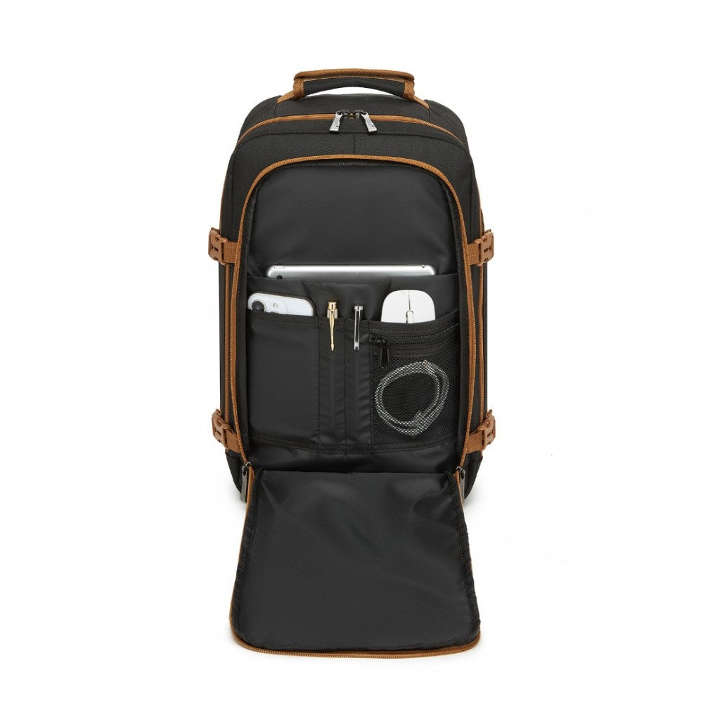 Kono BPK2531S Backpack in Black & Brown – Smart and Practical Laptop Backpack, Designed for Work, Travel & Everyday Use