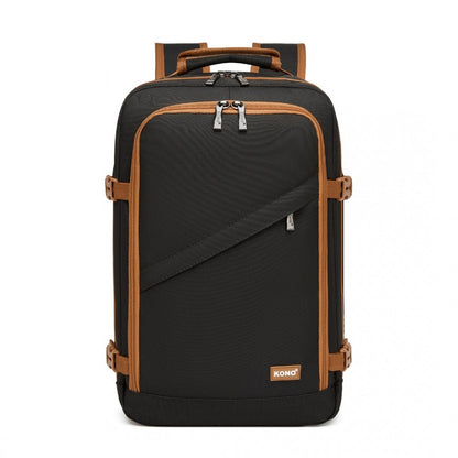 Kono BPK2531S Backpack in Black & Brown – Smart and Practical Laptop Backpack, Designed for Work, Travel & Everyday Use