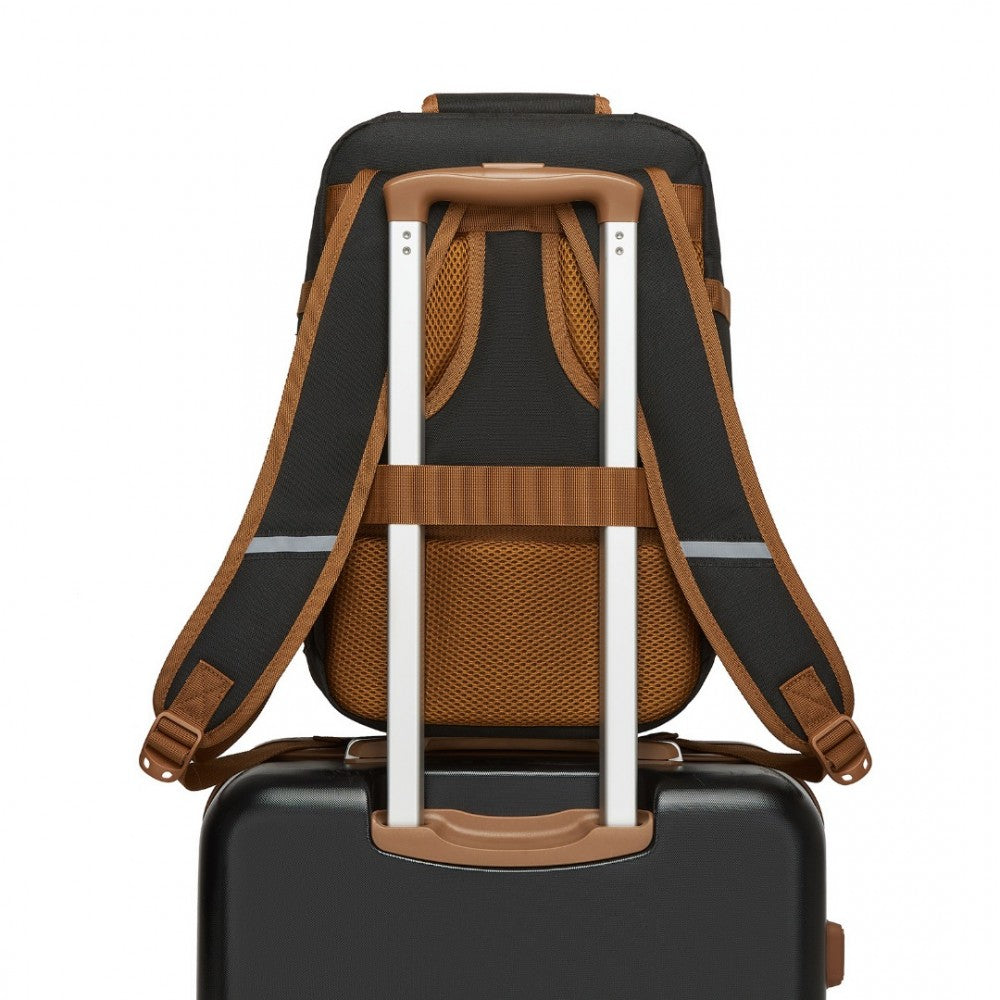 Kono BPK2531S Backpack in Black & Brown – Smart and Practical Laptop Backpack, Designed for Work, Travel & Everyday Use