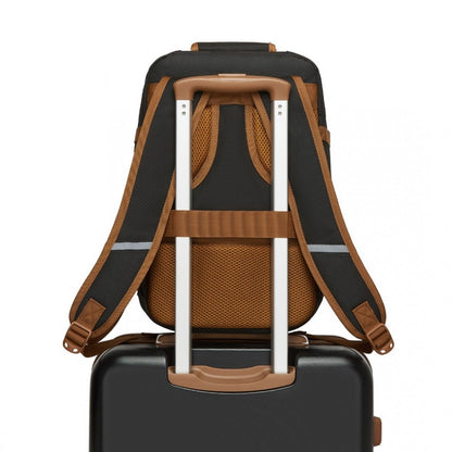 Kono BPK2531S Backpack in Black & Brown – Smart and Practical Laptop Backpack, Designed for Work, Travel & Everyday Use