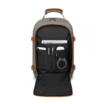 Kono BPK2531S Backpack in Grey & Brown – Smart and Practical Laptop Backpack, Designed for Work, Travel & Everyday Use