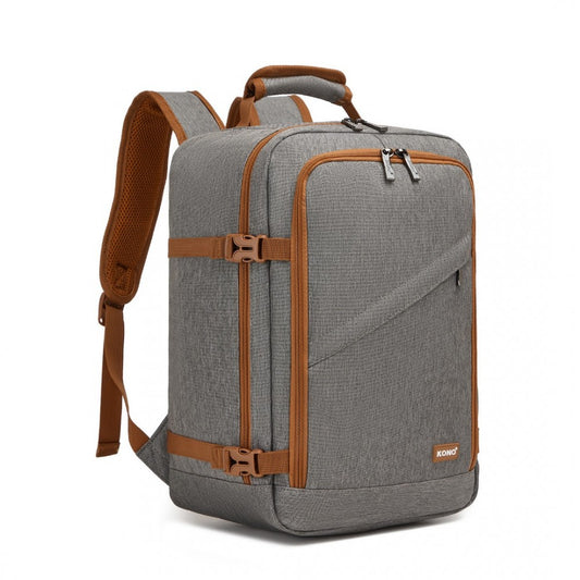 Kono BPK2531S Backpack in Grey & Brown – Smart and Practical Laptop Backpack, Designed for Work, Travel & Everyday Use