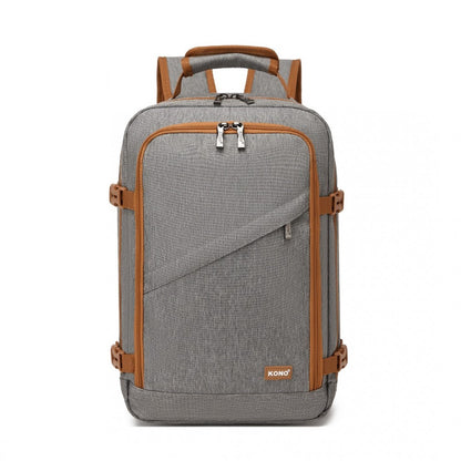 Kono BPK2531S Backpack in Grey & Brown – Smart and Practical Laptop Backpack, Designed for Work, Travel & Everyday Use
