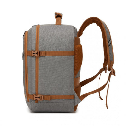 Kono BPK2531S Backpack in Grey & Brown – Smart and Practical Laptop Backpack, Designed for Work, Travel & Everyday Use