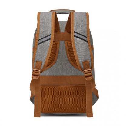 Kono BPK2531S Backpack in Grey & Brown – Smart and Practical Laptop Backpack, Designed for Work, Travel & Everyday Use