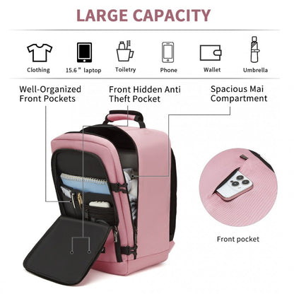 Kono BPK2531S Backpack in Pink – Smart and Practical Laptop Backpack, Designed for Work, Travel & Everyday Use