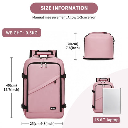 Kono BPK2531S Backpack in Pink – Smart and Practical Laptop Backpack, Designed for Work, Travel & Everyday Use