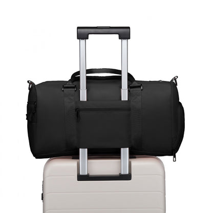 Kono EA2213 Waterproof Duffle Bag in Black – Lightweight Holdall for Gym, Travel & Weekend Use