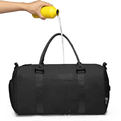Kono EA2213 Waterproof Duffle Bag in Black – Lightweight Holdall for Gym, Travel & Weekend Use