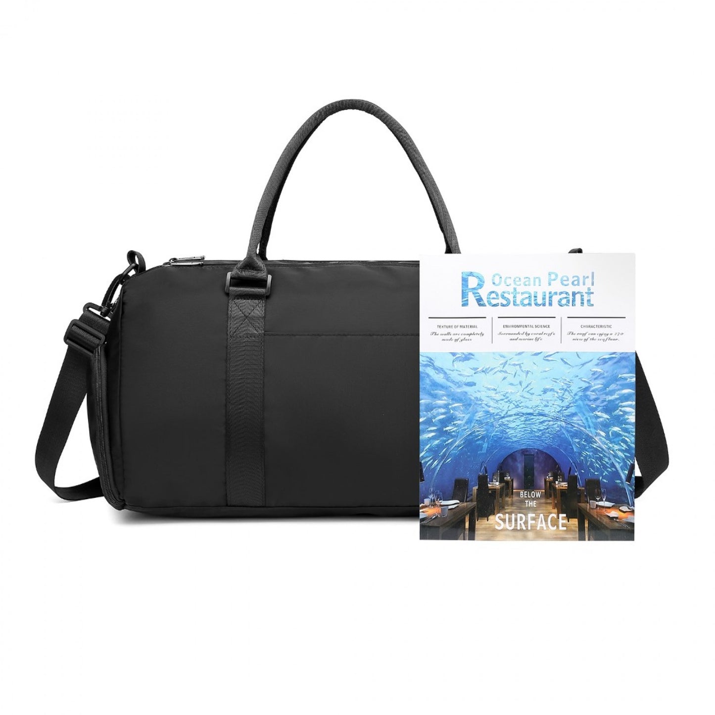 Kono EA2213 Waterproof Duffle Bag in Black – Lightweight Holdall for Gym, Travel & Weekend Use