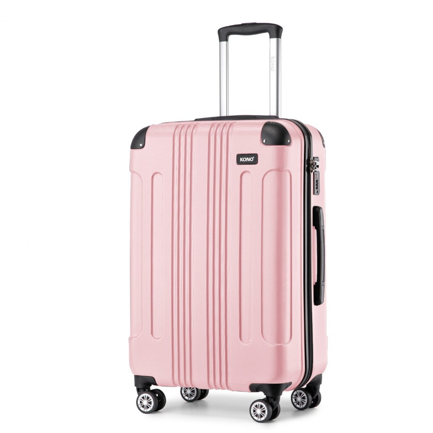 Kono K1777-1L Large Luggage in Pink (76x50x30cm) - ABS Lightweight Compact Hard Shell Suitcase