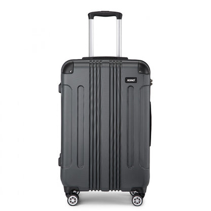 Kono K1777-1L Large Luggage in Grey (76x50x30cm) - ABS Lightweight Compact Hard Shell Suitcase