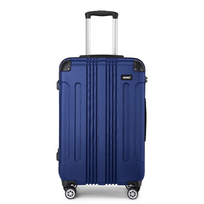 Kono K1777-1L Large Luggage in Navy (76x50x30cm) - ABS Lightweight Compact Hard Shell Suitcase