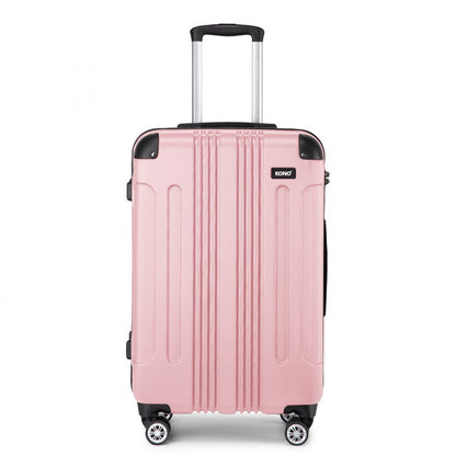 Kono K1777-1L Large Luggage in Pink (76x50x30cm) - ABS Lightweight Compact Hard Shell Suitcase