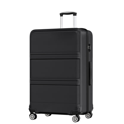 K1871-1L - Kono ABS+PC 32 Inch Extra-Large Suitcase, Sculpted Horizontal Design, Hard-Shell Wheeled Luggage with Telescopic Handle - Black - Luggage eStore