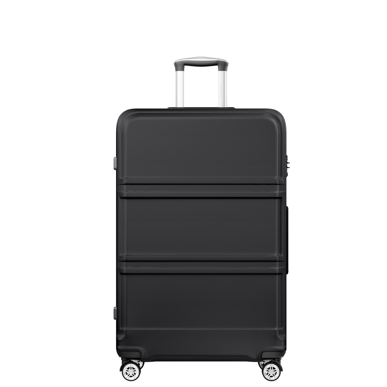 K1871-1L - Kono ABS+PC 32 Inch Extra-Large Suitcase, Sculpted Horizontal Design, Hard-Shell Wheeled Luggage with Telescopic Handle - Black - Luggage eStore