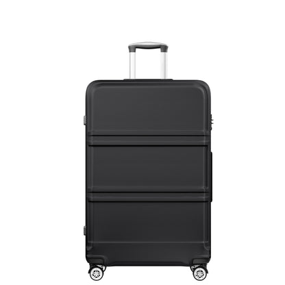 K1871-1L - Kono ABS+PC 32 Inch Extra-Large Suitcase, Sculpted Horizontal Design, Hard-Shell Wheeled Luggage with Telescopic Handle - Black - Luggage eStore